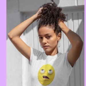 EqualLife Pure Cotton Chest Print T Shirt-Funny Egg head Emoji Design-4-by ZingerTees-Unisex-EL9120450