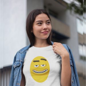 EqualLife Pure Cotton Chest Print T Shirt-Funny Egg head Emoji Design-8-by ZingerTees-Unisex-EL9120454