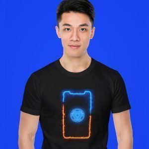 EqualLife Pure Cotton Chest Print T Shirt-Iron Man Neon Icon Design-9-by ZingerTees-Unisex-EL9120420