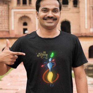 EqualLife Pure Cotton Chest Print T Shirt-Hindu God Lord Krishna-Design-3-by ZingerTees-Unisex-EL9120441