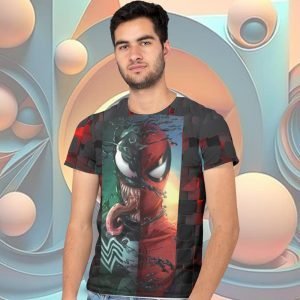 Printed T Shirts-Poly Super Dry fit – Superhero Series – Spiderman Venom Mashup Design No.1-by ZingerTees-Unisex-EL9120333