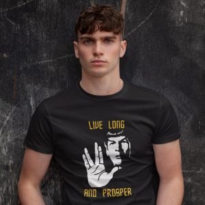 EqualLife Pure Cotton Chest Print T Shirt-Sifi Series-Live Long and Prosper-Spock-Design-1-by ZingerTees-Unisex-EL9120471