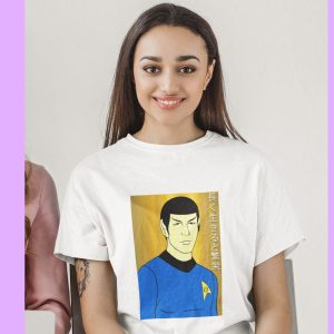 EqualLife Pure Cotton Chest Print T Shirt-Sifi Series-Live Long and Prosper-Spock-Design-4-by ZingerTees-Unisex-EL9120474