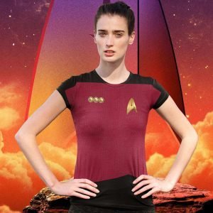 EqualLife Half Sleeves EqualLife Printed T Shirts-Super Dry fit-Sceince Fiction-Trekkie Uniform-Star-Trek-Red-by ZingerTees-Unisex-EL9120477-M-MAS