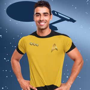 EqualLife Half Sleeves EqualLife Printed T Shirts-Super Dry fit-Sceince Fiction-Trekkie Uniform-Star-Trek-Yellow-by ZingerTees-Unisex-EL9120478-M-MAS