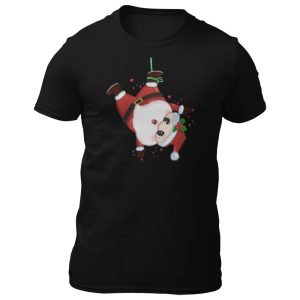 EqualLife Printed T Shirts-Funny Christmas Series – 9 -Hanging Santa Design-by ZingerTees-Unisex-EL9120509