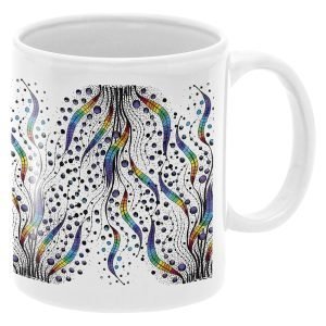 Designer Ceramic Mug-Abstract Plants Design-By EqualLife -EL7222126 – White