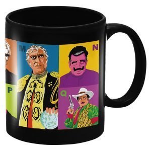 Designer Ceramic Mug-Bollywood Characters J to Q Design-By EqualLife -EL7222133-B – Black