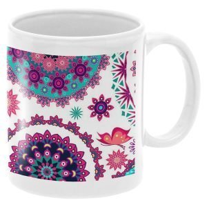 Designer Ceramic Mug-Mandala Collage Design-By EqualLife -EL7222123 – White