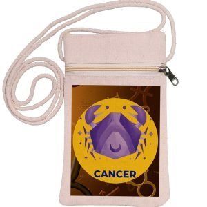 Eco-Friendly Recycled Cotton Canvas Mobile Phone Sling  Bag – Design-Zodiac Sign-Cancer – EL8220246