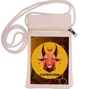 Eco-Friendly Recycled Cotton Canvas Mobile Phone Sling  Bag – Design-Zodiac Sign-Capricorn – EL8220247