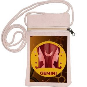 Eco-Friendly Recycled Cotton Canvas Mobile Phone Sling  Bag – Design-Zodiac Sign-Gemini – EL8220248