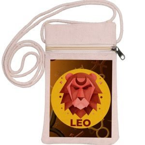 Eco-Friendly Recycled Cotton Canvas Mobile Phone Sling  Bag – Design-Zodiac Sign-Leo – EL8220249