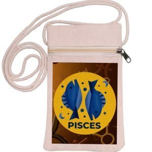 Eco-Friendly Recycled Cotton Canvas Mobile Phone Sling  Bag – Design-Zodiac Sign-Pisces – EL8220251