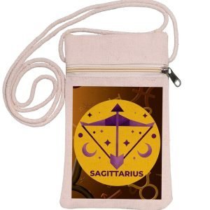 Eco-Friendly Recycled Cotton Canvas Mobile Phone Sling  Bag – Design-Zodiac Sign-Sagittarius – EL8220252