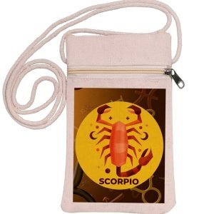 Eco-Friendly Recycled Cotton Canvas Mobile Phone Sling  Bag – Design-Zodiac Sign-Scorpio – EL8220253