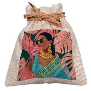 Eco-Friendly Designer Jute Potli Bag – Design-24 – EL8220279