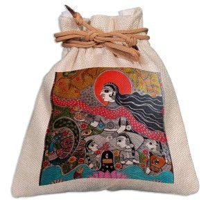 Eco-Friendly Designer Jute Potli Bag – Design-28 – EL8220283