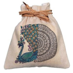 Eco-Friendly Designer Jute Potli Bag – Design-30 – EL8220285