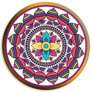 Designer Round Coaster – Mandala Design-1-By EqualLife -EL7232001