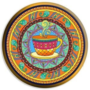 Designer Round Coaster -Mandala Art Design-1-By EqualLife -EL7232025