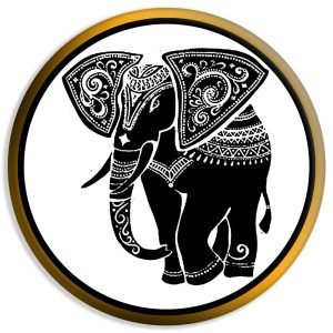 Designer Round Coaster -Mandale Elephant Design-By EqualLife -EL7232039