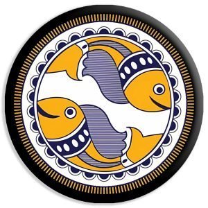 Designer Round Coaster -Mandala Fish Design-By EqualLife -EL7232042