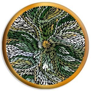 Designer Round Coaster -Leaves Art Design-By EqualLife -EL7232046