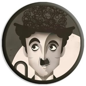 Designer Round Coaster -Charlie Chaplin Design-By EqualLife -EL7232047