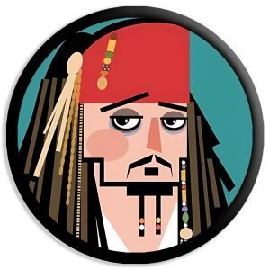 Designer Round Coaster -Jack Sparrow Design-By EqualLife -EL7232048