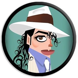 Designer Round Coaster -Michel Jackson Design-By EqualLife -EL7232049