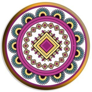 Designer Round Coaster – Mandala Design-5-By EqualLife -EL7232005