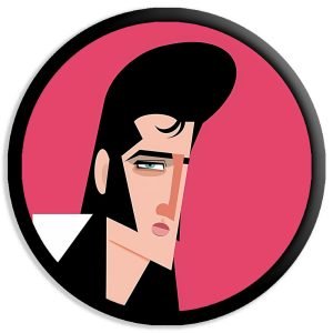 Designer Round Coaster -Elvis Presley Design-By EqualLife -EL7232050