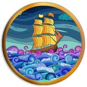 Designer Round Coaster -Painting Design-2-By EqualLife -EL7232054