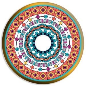 Designer Round Coaster – Mandala Design-7-By EqualLife -EL7232007