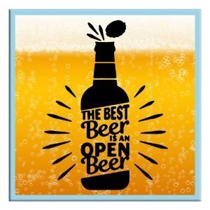 Designer Square Coaster -Beer Lovers Design-10-By EqualLife -EL7232090