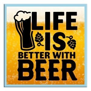 Designer Square Coaster -Beer Lovers Design-12-By EqualLife -EL7232092