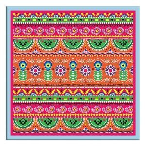 Designer Square Coaster -Indian Art Design-2-By EqualLife -EL7232108