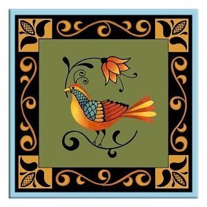 Designer Square Coaster -Indian Art Design-3-By EqualLife -EL7232109