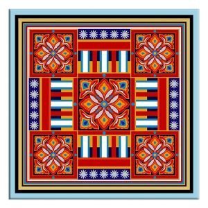 Designer Square Coaster -Indian Art Design-5-By EqualLife -EL7232111