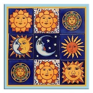 Designer Square Coaster -Sun and Moon Design-By EqualLife -EL7232115