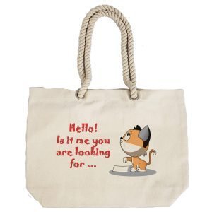 Eco-Friendly Recycled Cotton Canvas Tote Bag – Hello Kitty-1 Design-104 – EL8220350