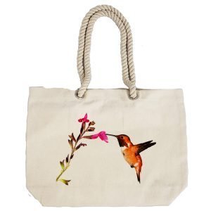 Eco-Friendly Recycled Cotton Canvas Tote Bag – Hummingbird Design-105 – EL8220351