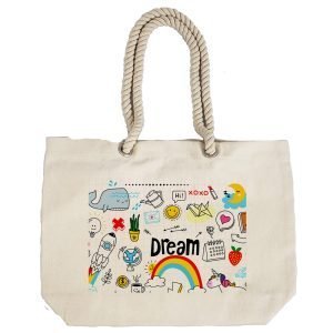 Eco-Friendly Recycled Cotton Canvas Tote Bag – Dream On Design-106 – EL8220352