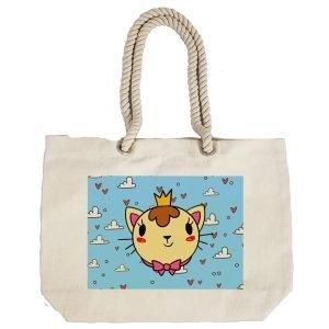 Eco-Friendly Recycled Cotton Canvas Tote Bag – Hello Kitty-2 Design-107 – EL8220353