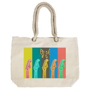 Eco-Friendly Recycled Cotton Canvas Tote Bag – Rock On Design-108 – EL8220354