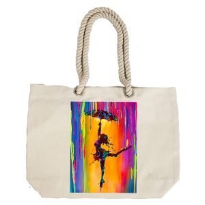 Eco-Friendly Recycled Cotton Canvas Tote Bag – Dance In The Rain Design-111 – EL8220357