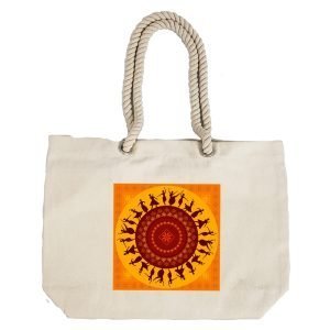 Eco-Friendly Recycled Cotton Canvas Tote Bag – Tribal Art-2 Design-112 – EL8220358