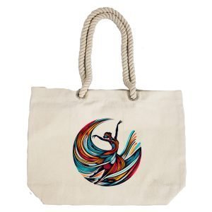 Eco-Friendly Recycled Cotton Canvas Tote Bag – Ballerina Design-113 – EL8220359