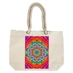 Eco-Friendly Recycled Cotton Canvas Tote Bag – Mandala-1 Design-69 – EL8220315